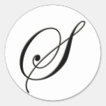 Elegant Black and White Monogram S Stickers