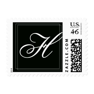 Elegant Black and White Monogram - Small Stamp