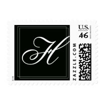 Elegant Black and White Monogram - Small Stamp