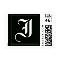 Elegant Black and White Monogram - Small Stamp by aslentz Elegant Black and White Monogram - Small Stamp