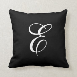 Elegant Black and White Monogram Throw Pillow
