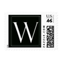 Elegant Black and White monogram W Postage postage by aslentz Elegant Black and White monogram W Postage postage