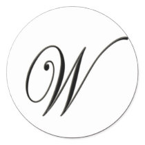Elegant Black and White Monogram W stickers by aslentz Elegant Black and White Monogram W stickers