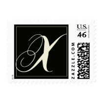 Elegant Black and White Monogram - X postage