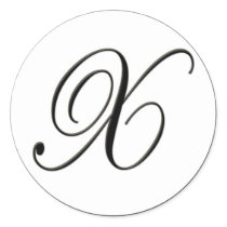 Elegant Black and White Monogram X stickers
