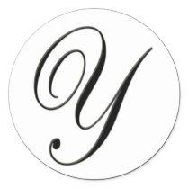 Elegant Black and White Monogram Y stickers