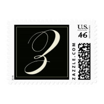 Elegant Black and White Monogram - Z postage