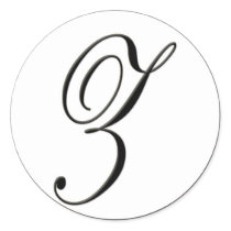 Elegant Black and White Monogram Z stickers