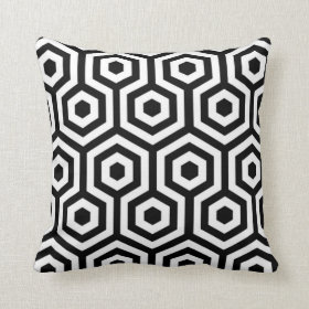 Elegant Black and White Pattern Pillow Throw Pillows