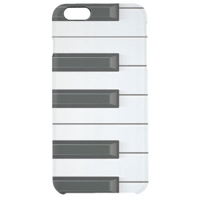 Elegant Black and White Piano Keys Clear iPhone 6 Plus Case