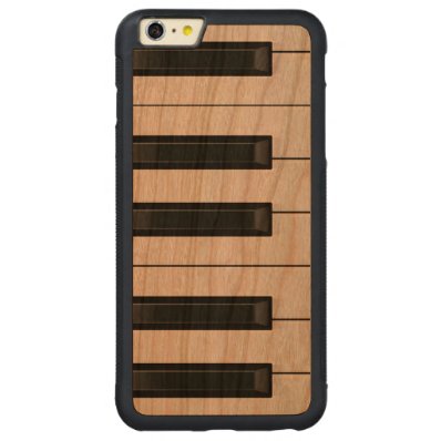 Elegant Black and White Piano Keys Pattern Carved® Cherry iPhone 6 Plus Bumper Case