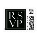 Elegant Black and White RSVP Stamp