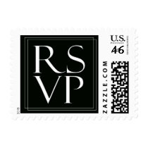 Elegant Black and White RSVP stamps
