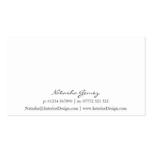 Elegant Black and White Script Font Business Card (back side)