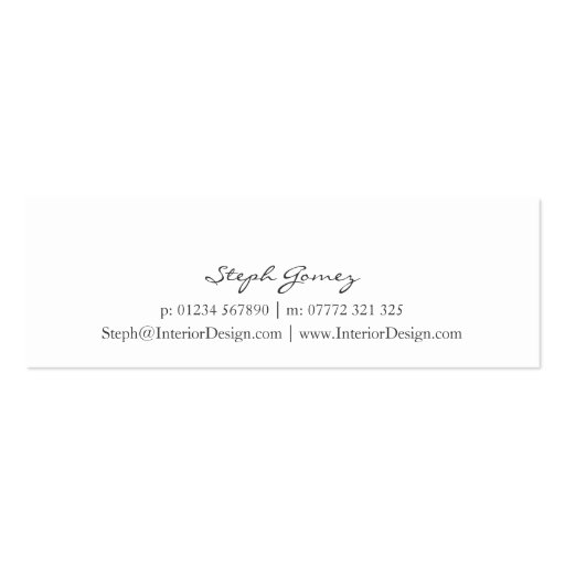 Elegant Black and White Script Font Profile Card Business Card Templates (back side)