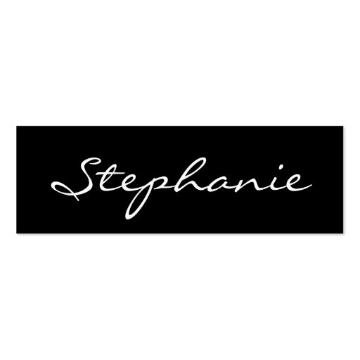 Elegant Black and White Script Font Profile Card Business Card Template (front side)