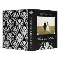Elegant Black and White Wedding Album 3 Ring Binder