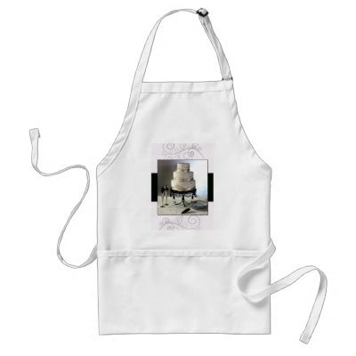 Elegant Black and white Wedding cake Aprons by perfectpostage