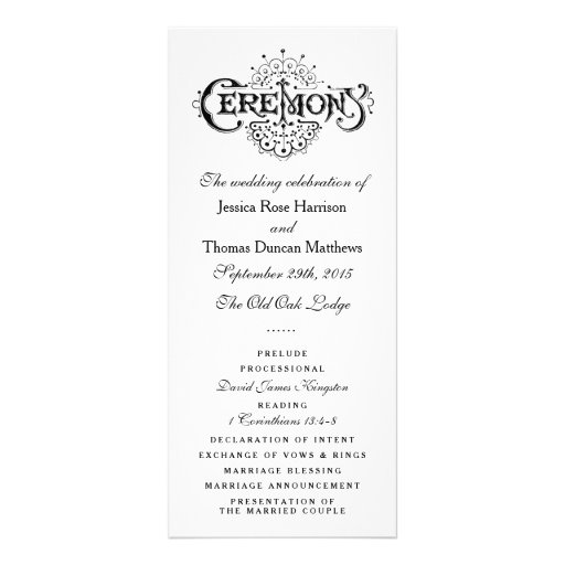 Elegant Black And White Wedding Ceremony Programs | Zazzle