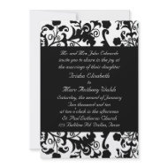 Elegant black and white Wedding Invitation invitation