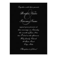 Elegant black and white wedding invitation