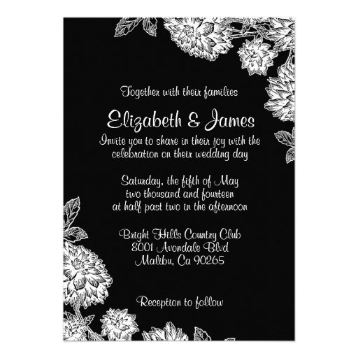 Elegant Black And White Wedding Invitations