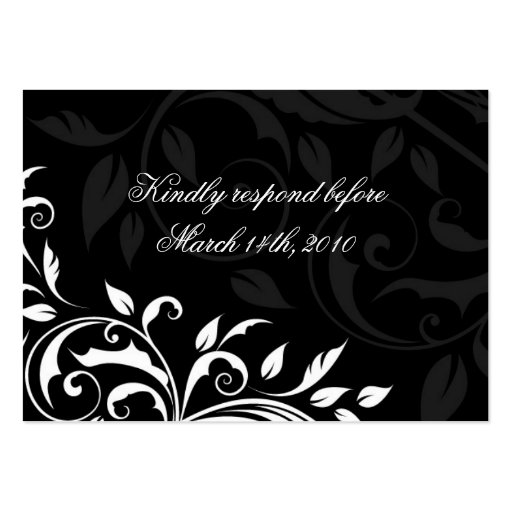 Elegant Black and White Wedding Reply Cards Business Card Template