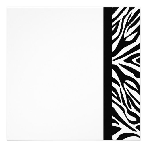 Elegant Black and White Zebra Custom Wedding Personalized Invitation