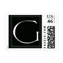 Elegant Black anWhite monogram G stamps