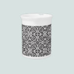 Elegant Black Baroque Damask Monogram pitchers