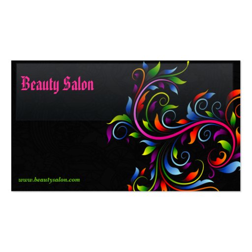 Elegant Black Beauty Salon Business Card (front side)