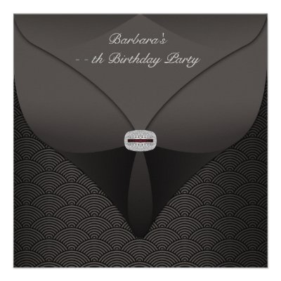 Elegant Black Birthday Party Announcements
