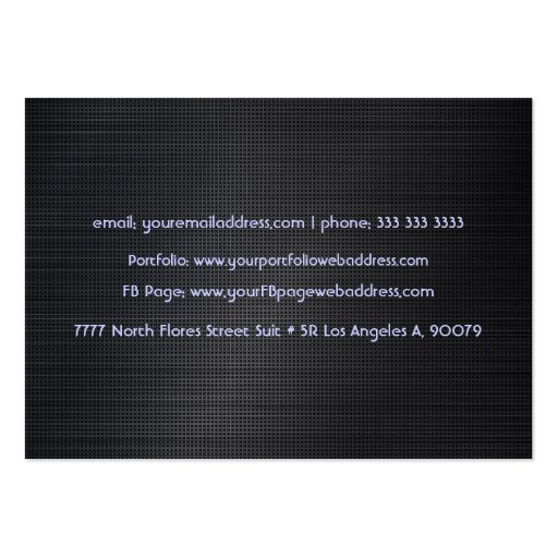 Elegant Black Cross stitch texture texture look Business Card (back side)