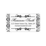 Elegant Black Damask Ornate Labels labels