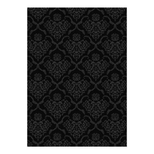 Elegant Black Damask Wedding Invitations