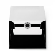 Elegant Black Diamond RSVP Note Size Envelope envelope