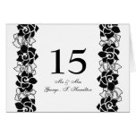 Elegant black  floral table seating card