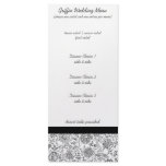 Elegant Black Floral Wedding Menus Rack Card Template