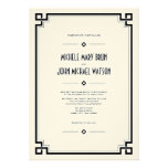 Elegant Black Frame Art Deco Wedding Invitation