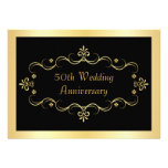 Elegant Black & Gold 50th Anniversary Invitations
