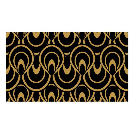 Elegant Black & Gold Art Deco Design Luxury Linen Business Cards (back side)