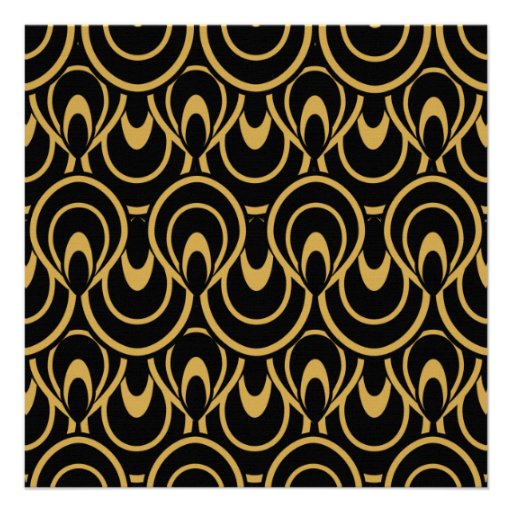 Elegant Black & Gold Art Deco Linen Invites