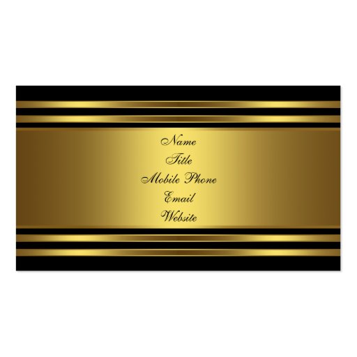 Elegant Black Gold Business Card (back side)