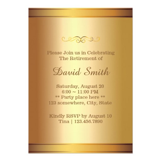 Elegant Black & Gold Confetti Retirement Party Custom Invitation