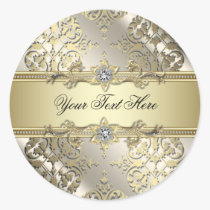 Elegant Black Gold Damask Stickers stickers