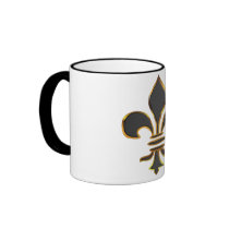 Elegant Black & Gold Fleur-de-lis Mug