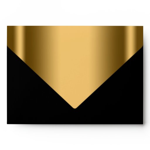 Elegant Black Gold Invitation Envelope Zazzle