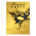 Elegant Black & Gold Masquerade Party Invitation invitations