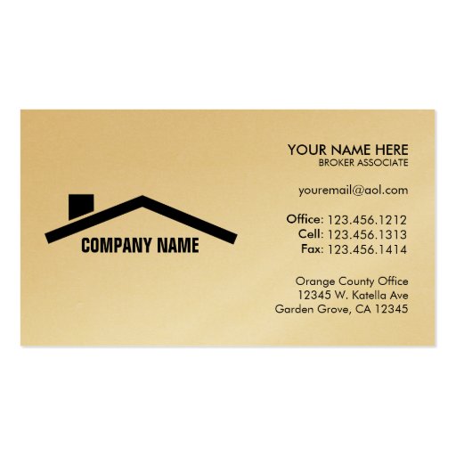 Elegant Black & Gold Professional Real Estate Business Card Template (back side)