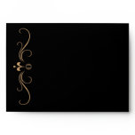 Elegant Black & Gold Swirl Envelopes